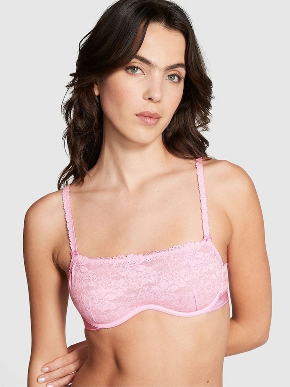 VICTORIA SECERT PINK FLORAL WINK SCOOP BRA PINK  SIZES XL (NEW WITH TAGS) A4